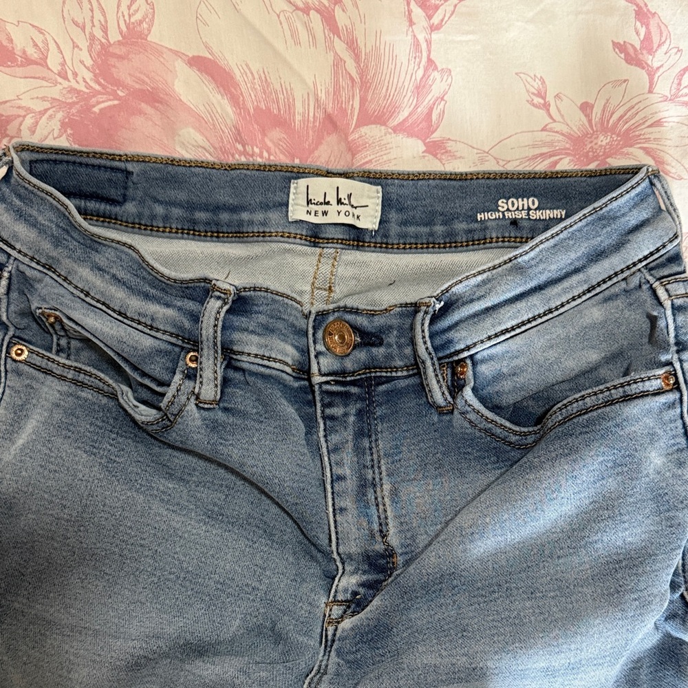 Nicole Miller High Rise Jeans - Light Blue